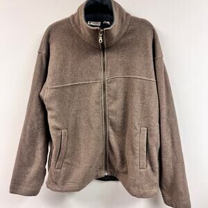 vintage 2000's Men's Northwest Territory Med fleece full zip shacket sweater Tan